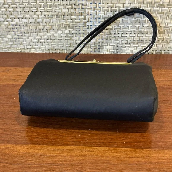 🌟HP🌟VTG 1950s-60s H&L (Harry Levine) Black Satin & Rhinestone Evening Bag Set - Picture 12 of 16